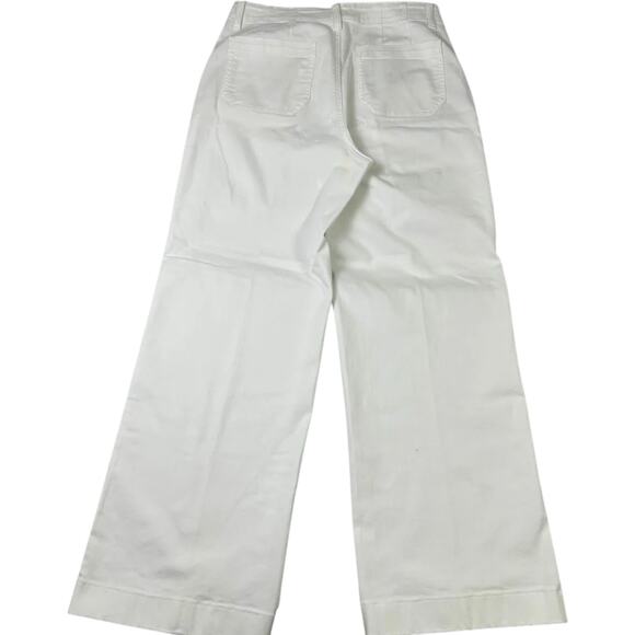 Talbots Women’s White Wide Leg Jeans Size 10 High Rise Button Front Cotton Blend - Picture 3 of 9